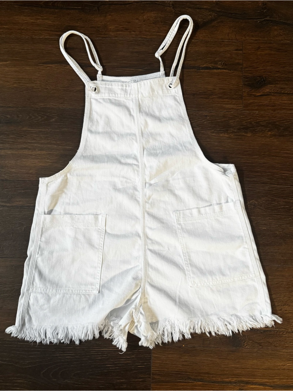 aerie White Casual Short Overalls